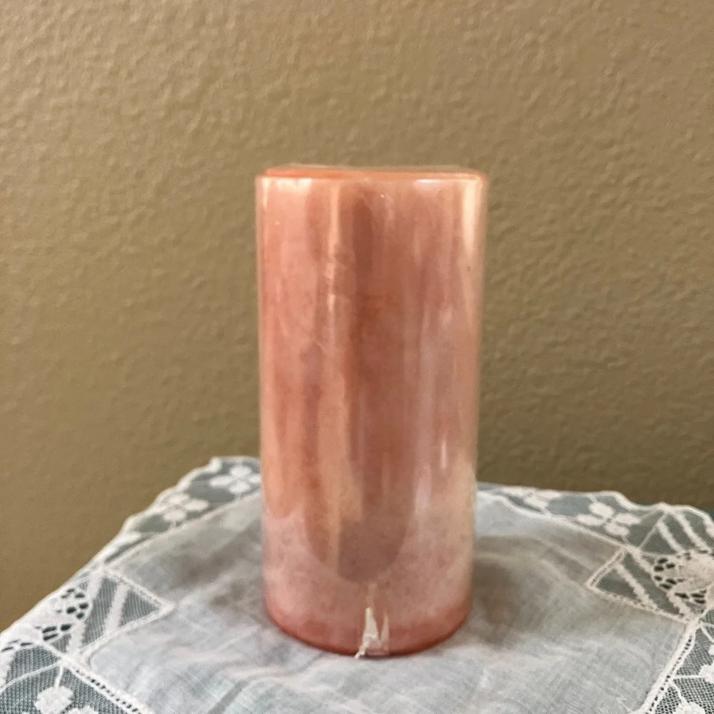 Pier 1 Imports Pink Champagne Scented Candle Pillar 6 inches x 3 inches NEW